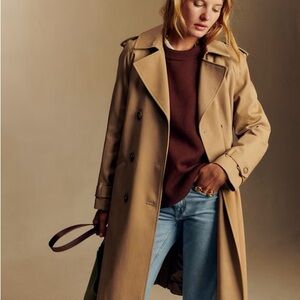 Sezane Scott Trench Coat in Camel